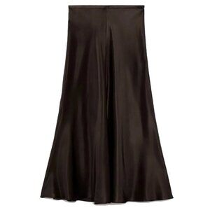 Zara Satin Finish Midi Skirt